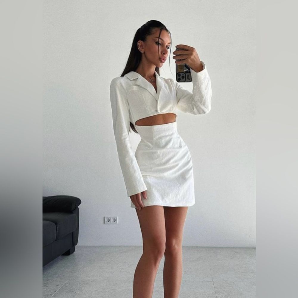 NEW Pretty Little Thing Elegant White Cut-Out Set